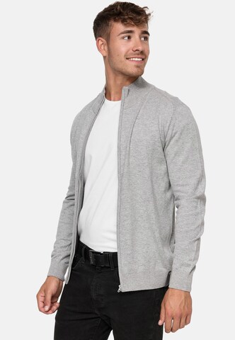 INDICODE JEANS Knit Cardigan 'Lau' in Grey: front