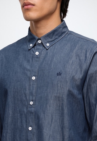 Coupe regular Chemise 'Mill' Kronstadt en bleu : devant