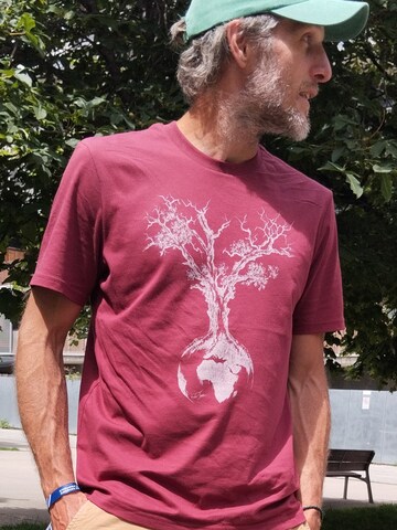 Life-Tree Shirt 'Organic Fairwear Weltenbaum' in Rood