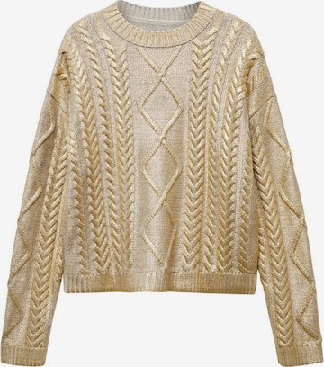 MANGO Sweater 'Foil' in Gold: front