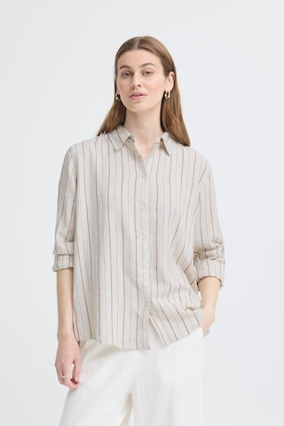 ICHI - Blusa 'LINNO' em bege: frente