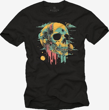 MAKAYA Shirt 'Head Shot Skull' in Black: front
