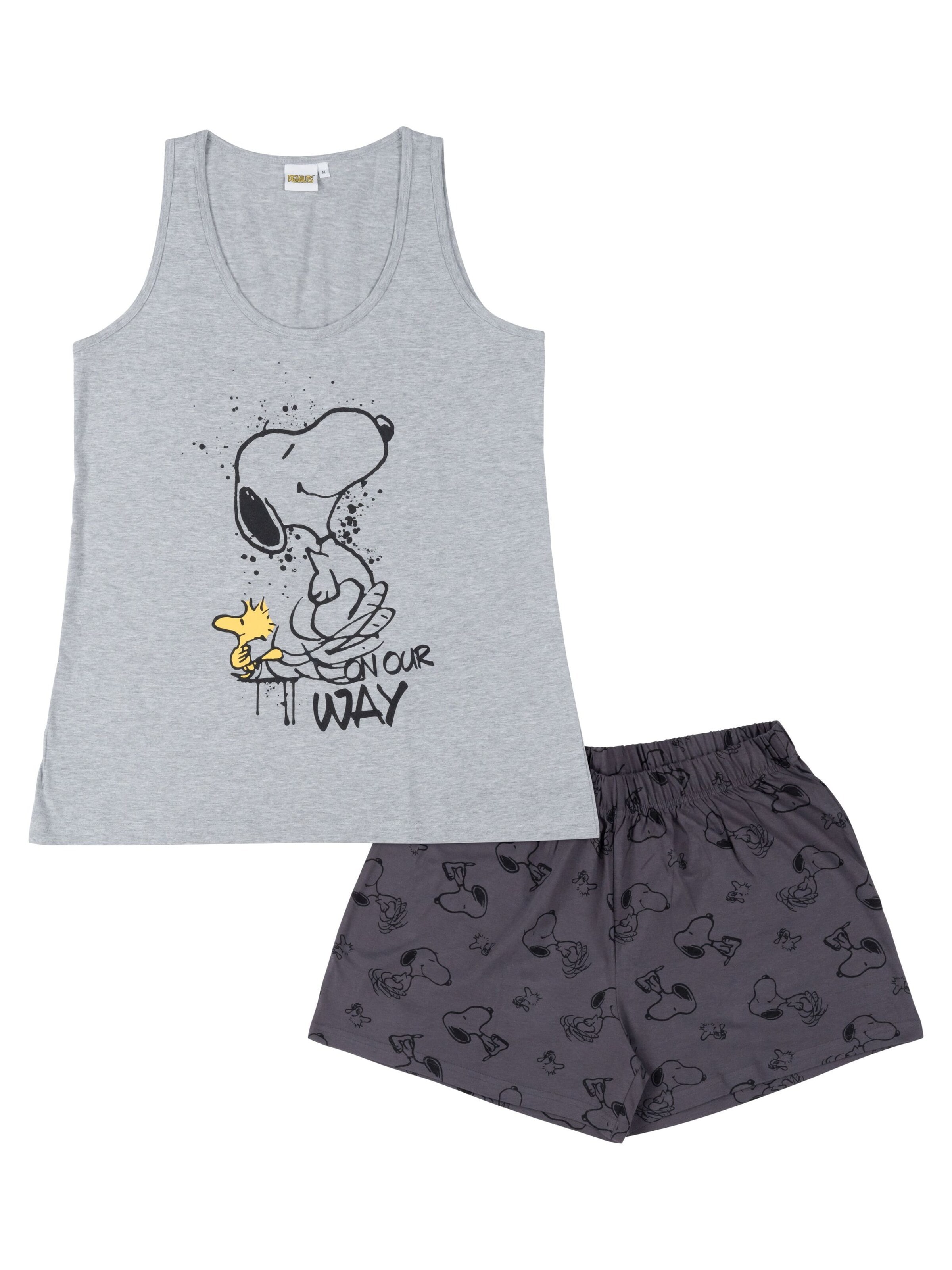 Snoopy & Die Peanuts Pyjama 'On Our Way'‌‌‌ in Mischfarben: Vorderseite