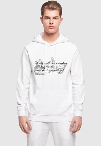 Merchcode Sweatshirt 'Spring Saying' in Wit: voorkant
