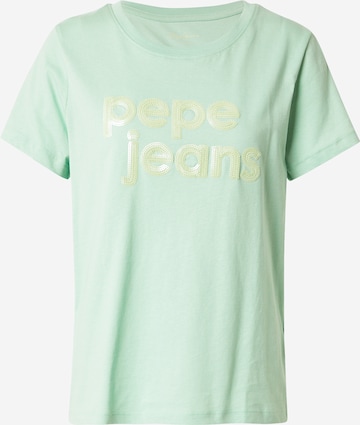 Pepe Jeans Тениска 'ARIA' в зелено: отпред