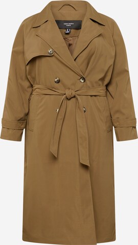 Vero Moda Curve Ανοιξιάτικο και φθινοπωρινό παλτό 'Tessa' σε καφέ: μπροστά