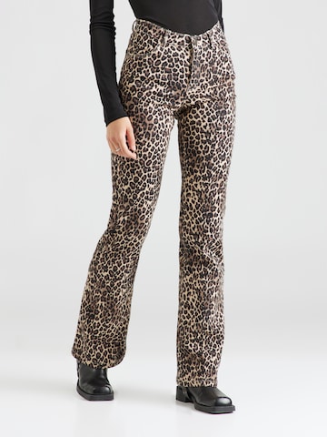 Monki Flared Broek in Bruin: voorkant