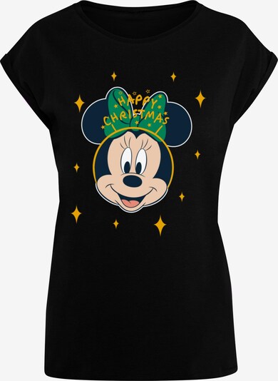 ABSOLUTE CULT T-shirt 'Minnie Mouse - Happy Christmas' en marine / jaune / vert / noir, Vue avec produit