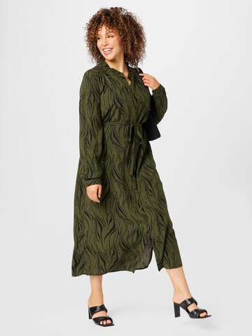 ONLY Carmakoma Shirt Dress 'BANNI' in Green