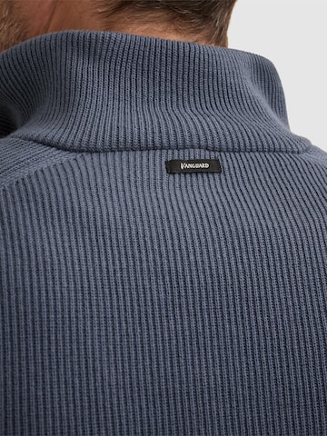 Pullover 'Pullover with half-zip and allover rib texture' di VANGUARD in blu