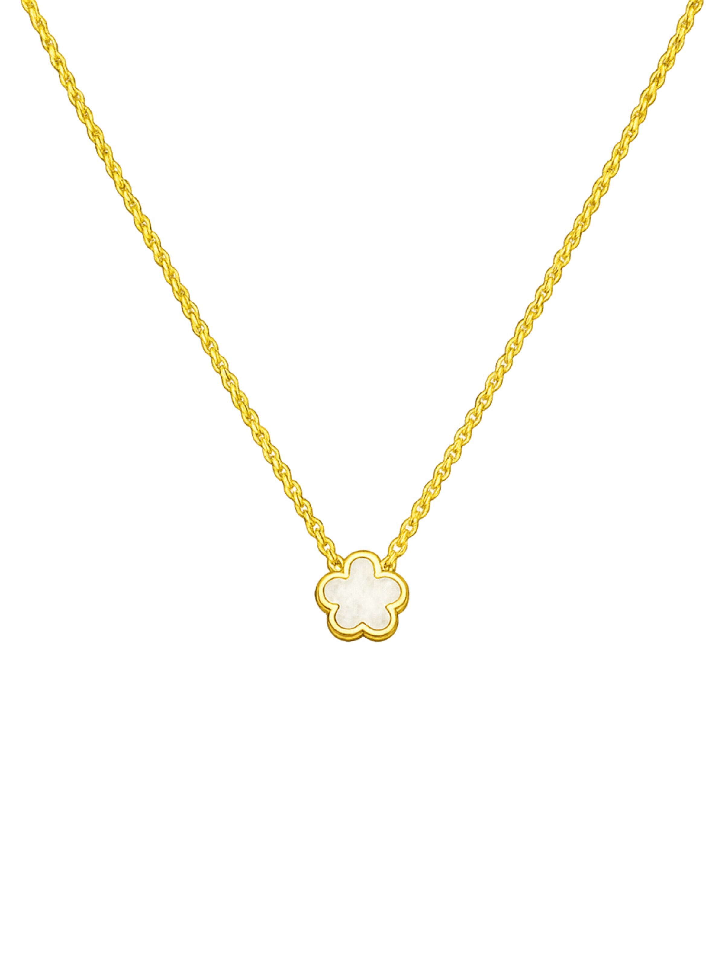 Pure Schmuck Necklace 'Clover Perlmutt' in Gold