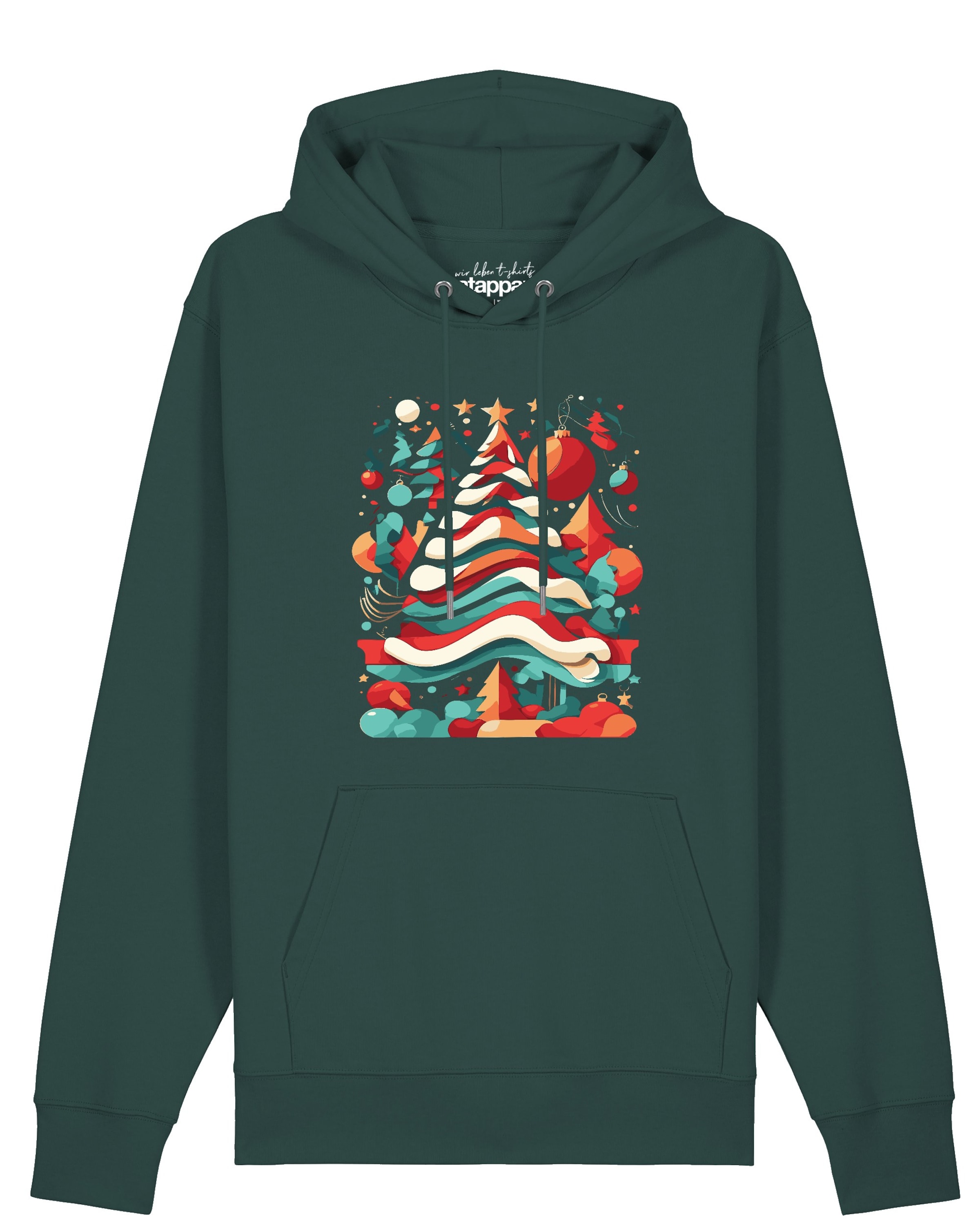 Felpa 'Christmas Tree' di Watapparel in verde: frontale
