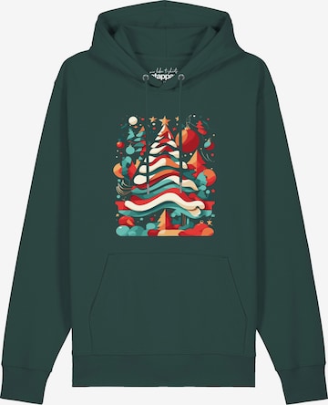 Felpa 'Christmas Tree' di Watapparel in verde: frontale