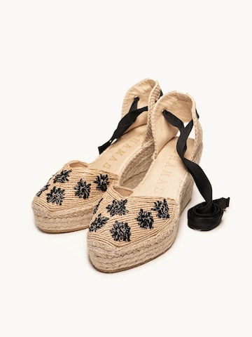 Alhamas Sandal 'Alpargata Cuña 8 cm' in Black