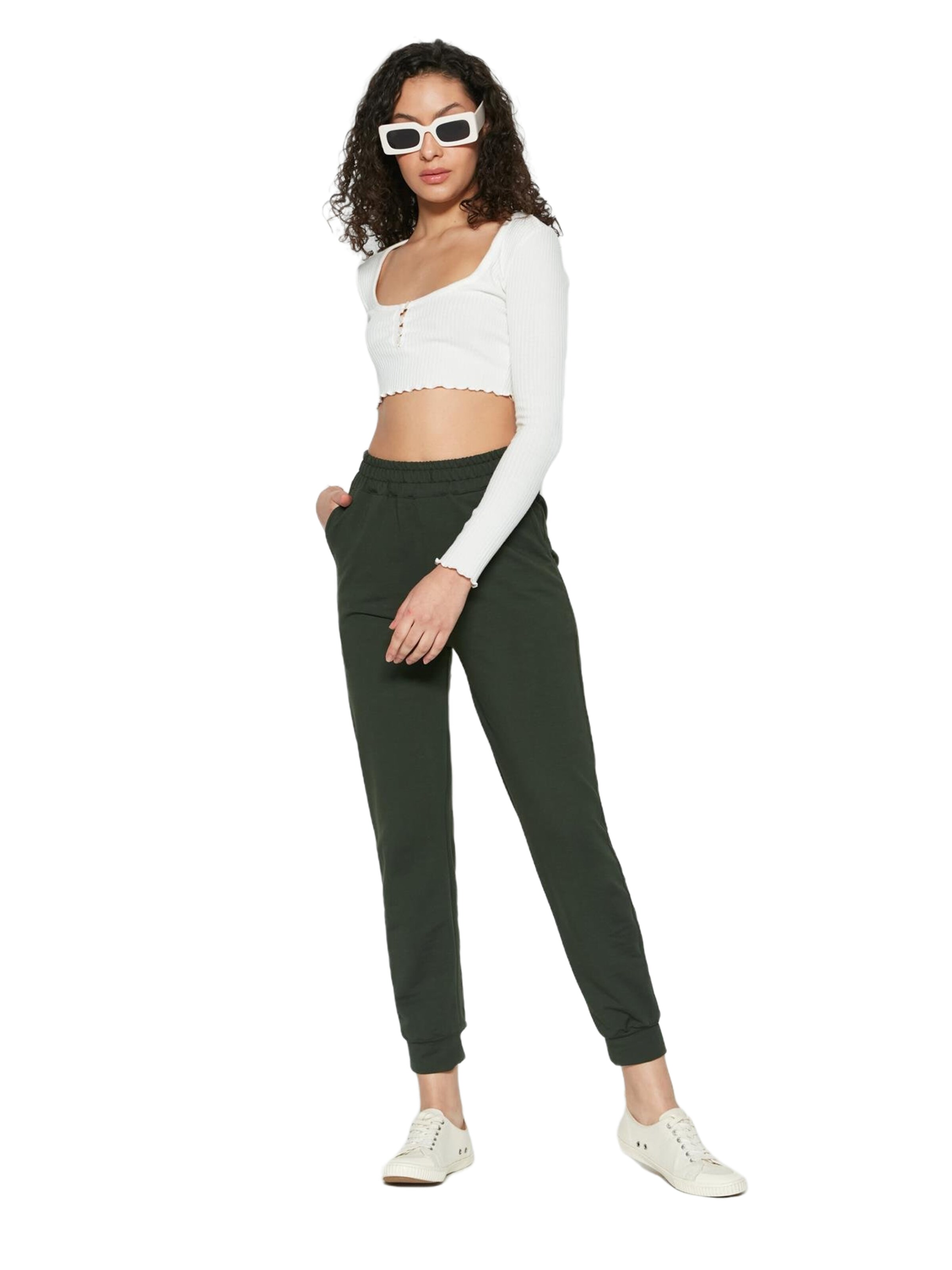 C&City Tapered Trousers in Green