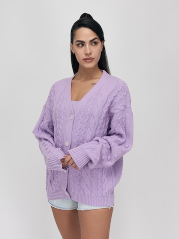 UNFOLLOWED x ABOUT YOU Knit Cardigan 'SOFT' in Purple: front