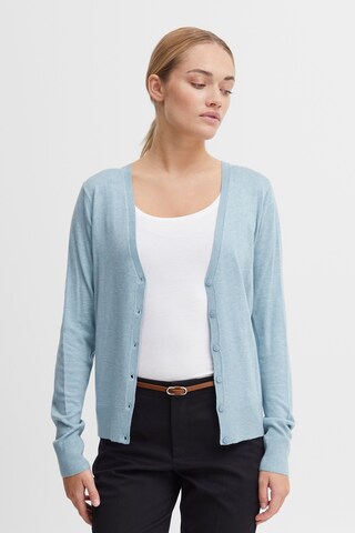 Oxmo Knit Cardigan 'Oxhelene' in Blue: front