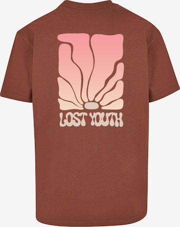 Lost Youth Tričko 'Golden Horizon ' – hnědá: přední strana
