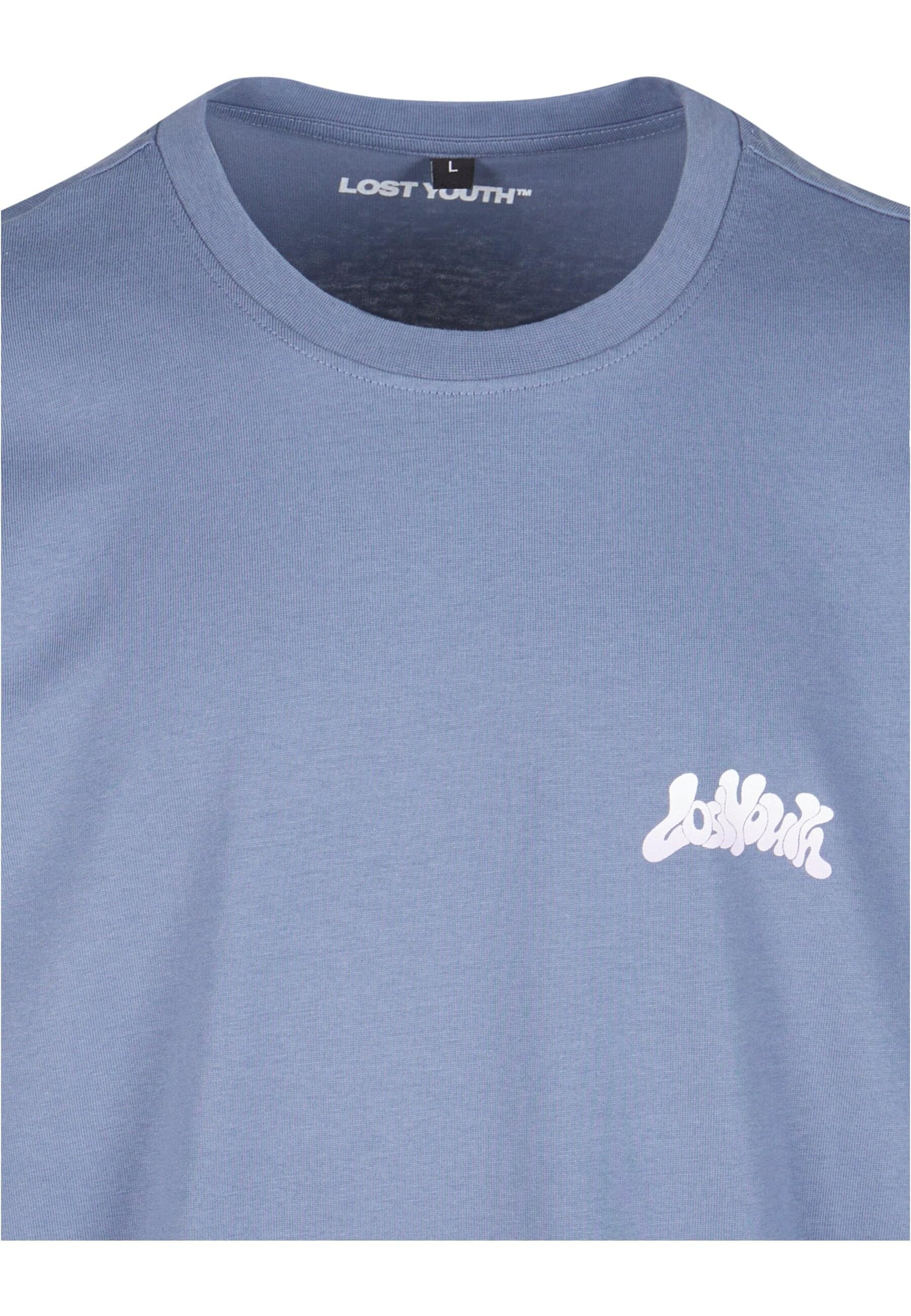 Lost Youth Shirt 'Flowers' in Blue