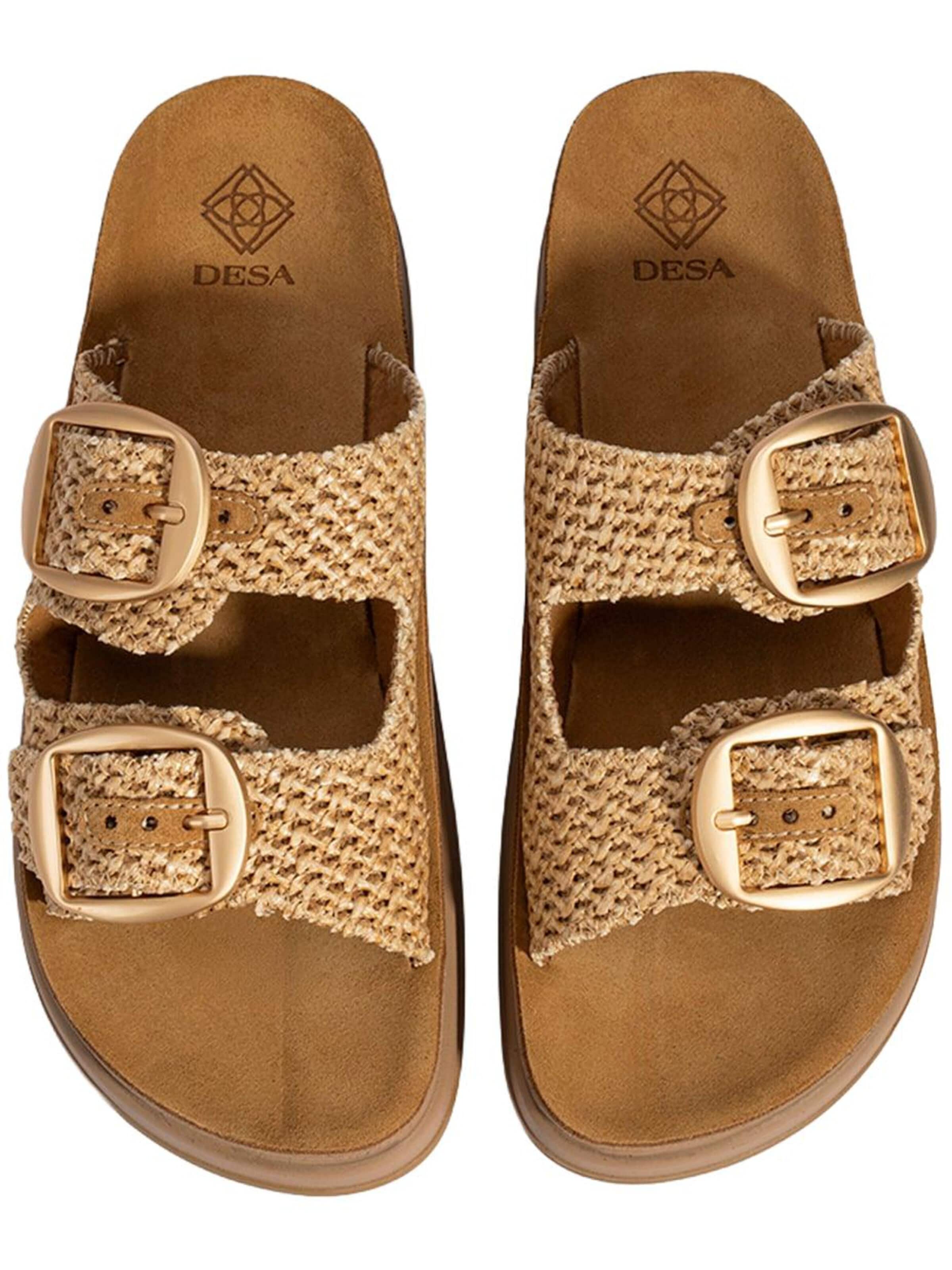 Desa Slipper 'Keilrutschen' in Beige