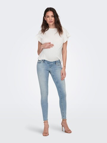 Only Maternity Skinny Kavbojke | modra barva