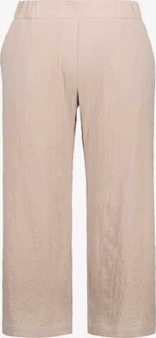 Wide Leg Pantalon 'Mary' Ulla Popken en beige : devant