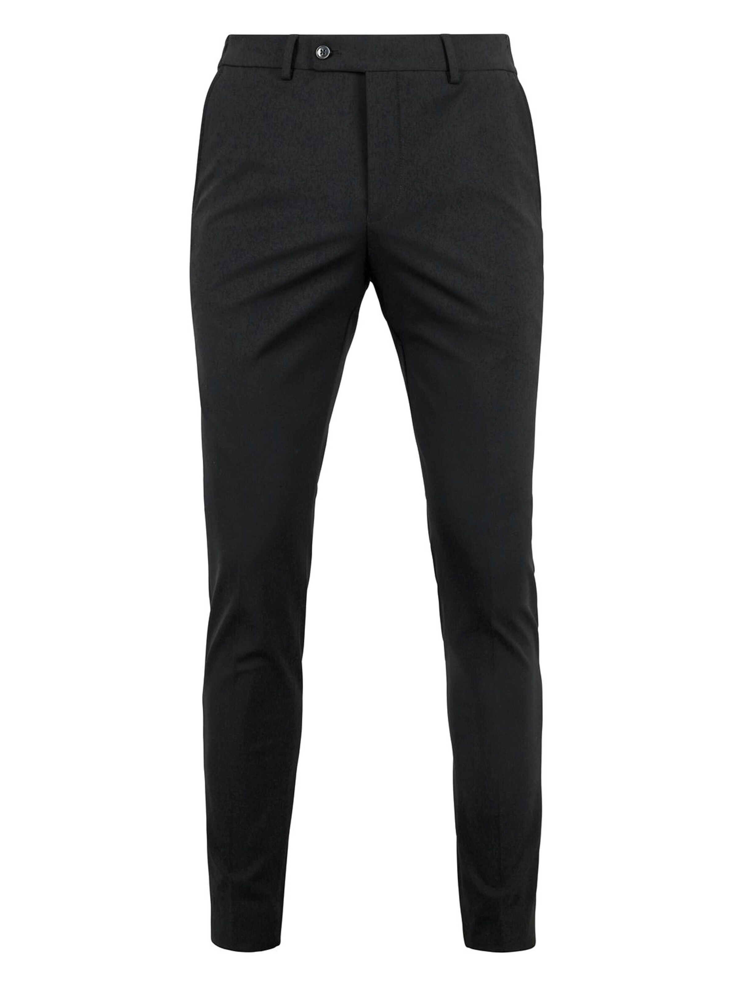 Suitable Slimfit Pantalon in Zwart: voorkant
