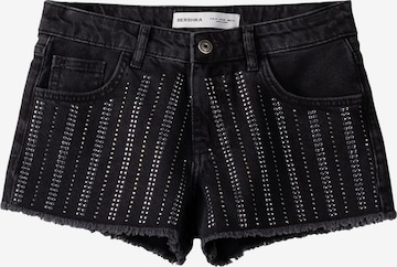 Bershka Regular Farkut värissä musta: etupuoli