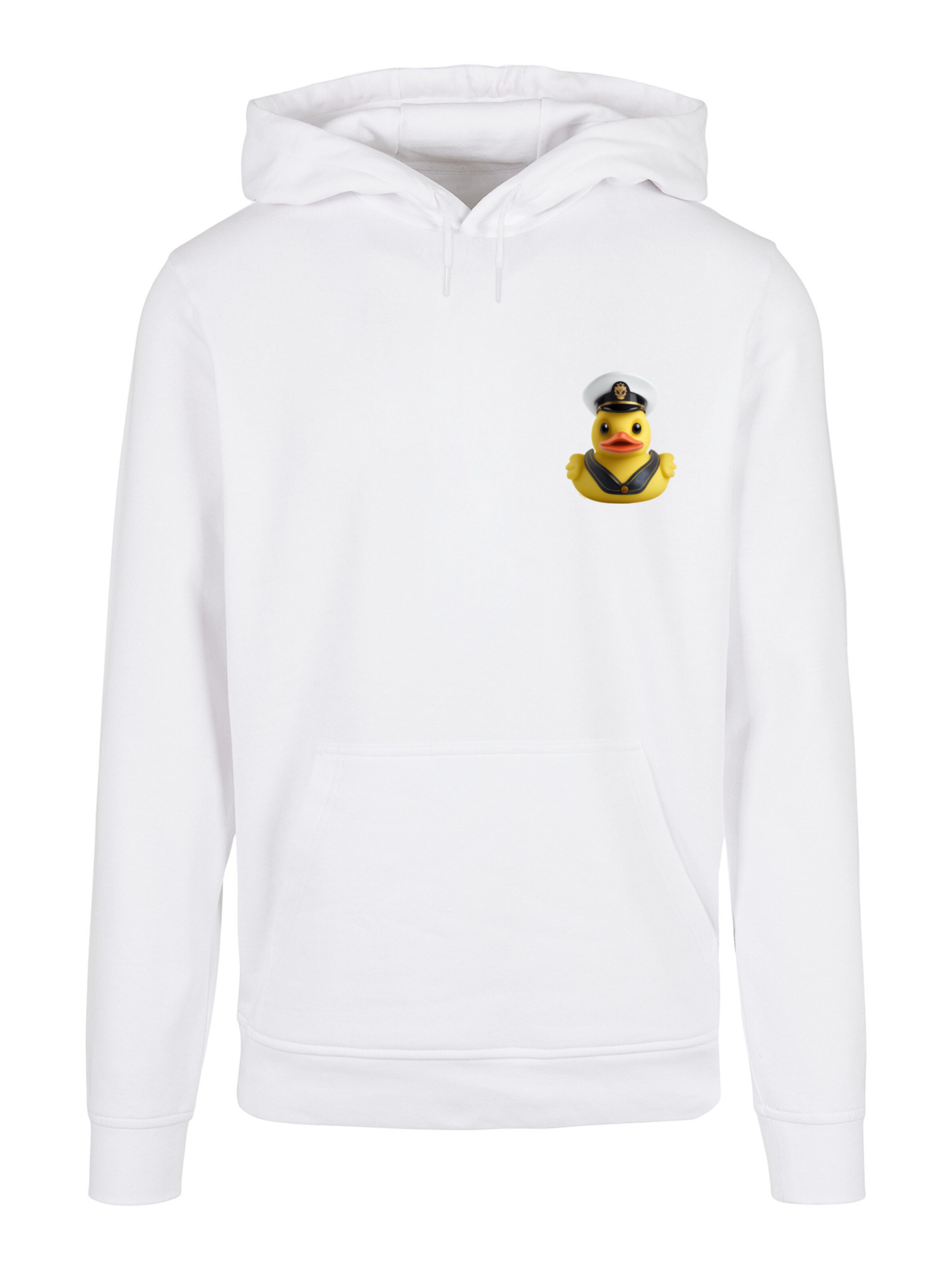 F4NT4STIC Sweatshirt 'Rubber Duck Captain' in Wit: voorkant