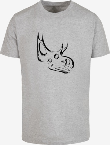 F4NT4STIC Shirt 'Dinosaurier Sinoceratops Skull' in Grijs: voorkant