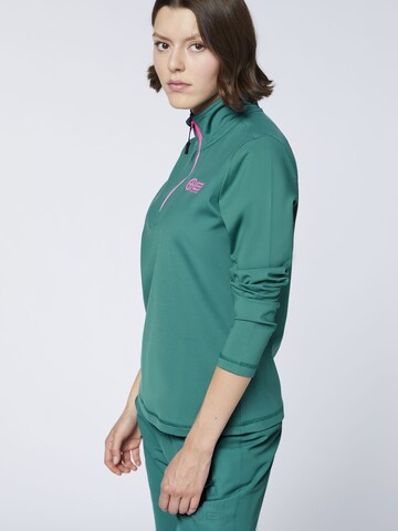 CHIEMSEE Fleecepullover ' mit auffälligem PlusMinus-Print ' in Blau