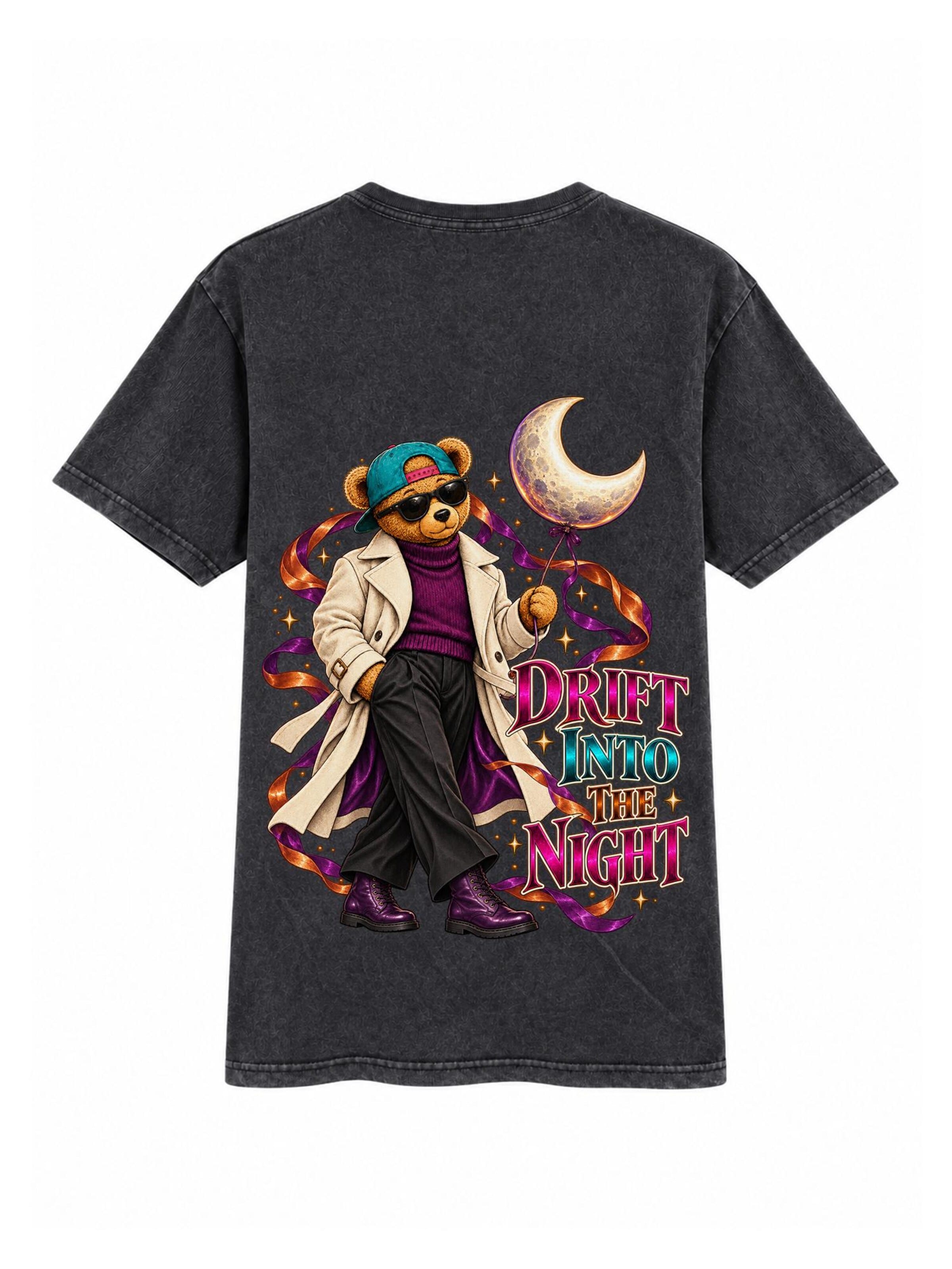LUNØIR Studio Shirt 'TEDDY Moonlight Drift' in Black: front
