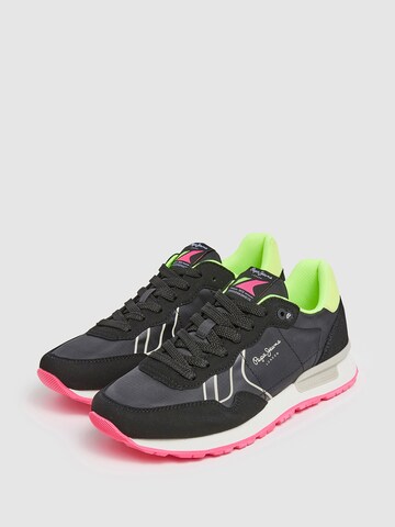 Pepe Jeans - Sapatilhas baixas 'Brit Neon' em preto