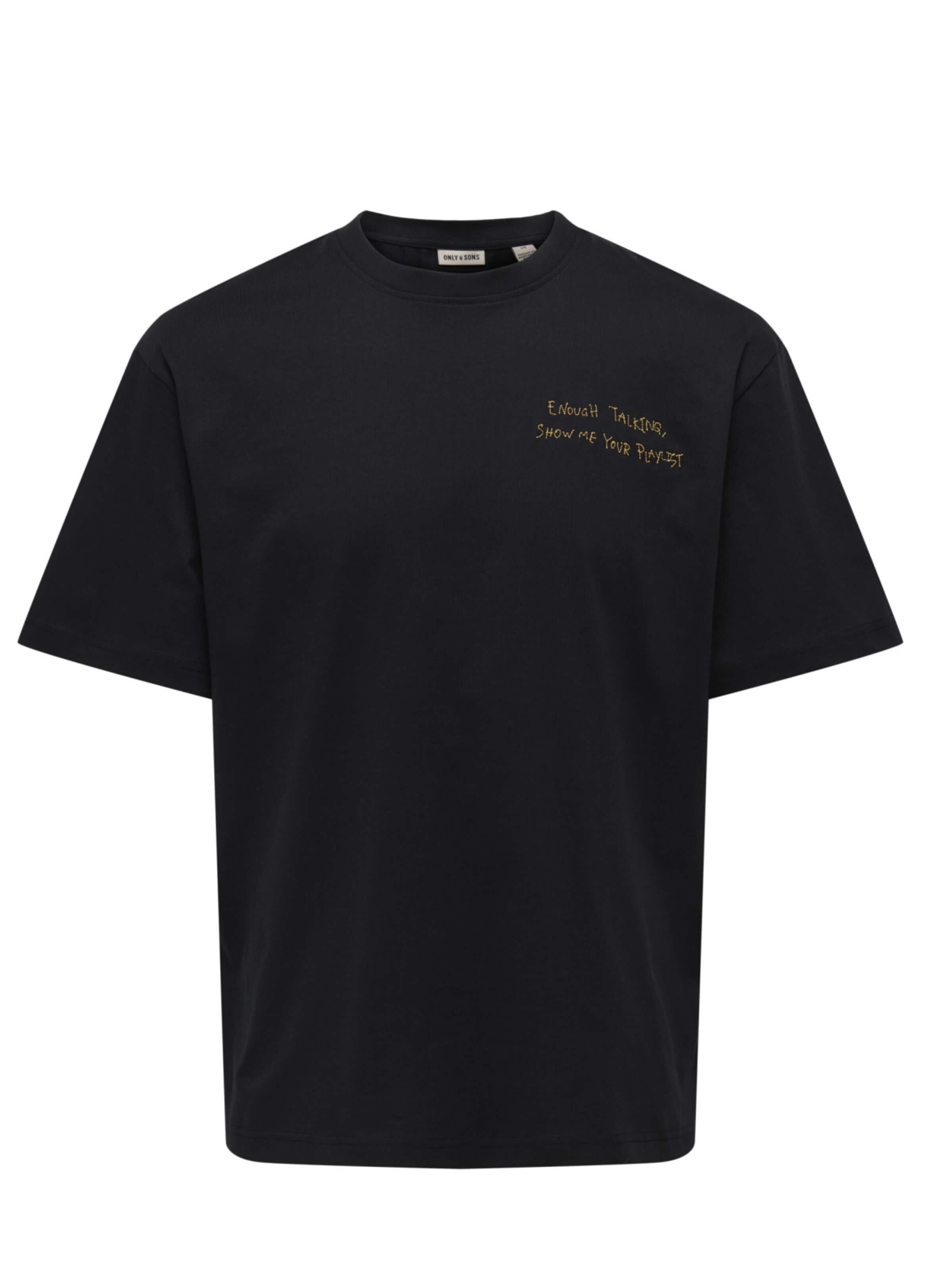 ONLY Shirt 'ONLY - Heren t-shirt' in Zwart: voorkant