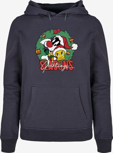 ABSOLUTE CULT Sweatshirt 'Looney Tunes - Seasons Greetings' in navy / gelb / grün / rot, Produktansicht