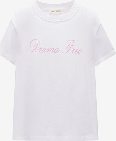 Pull&Bear T-shirt en rose clair / blanc, Vue avec produit