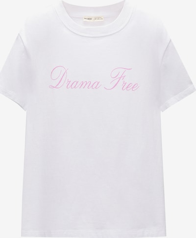 Pull&Bear T-shirt en rose clair / blanc, Vue avec produit