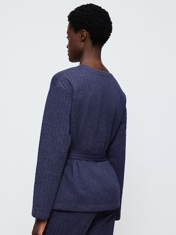 TRIUMPH Bathrobe short ' Cozy Comfort Robe Top Quilted ' in Blue