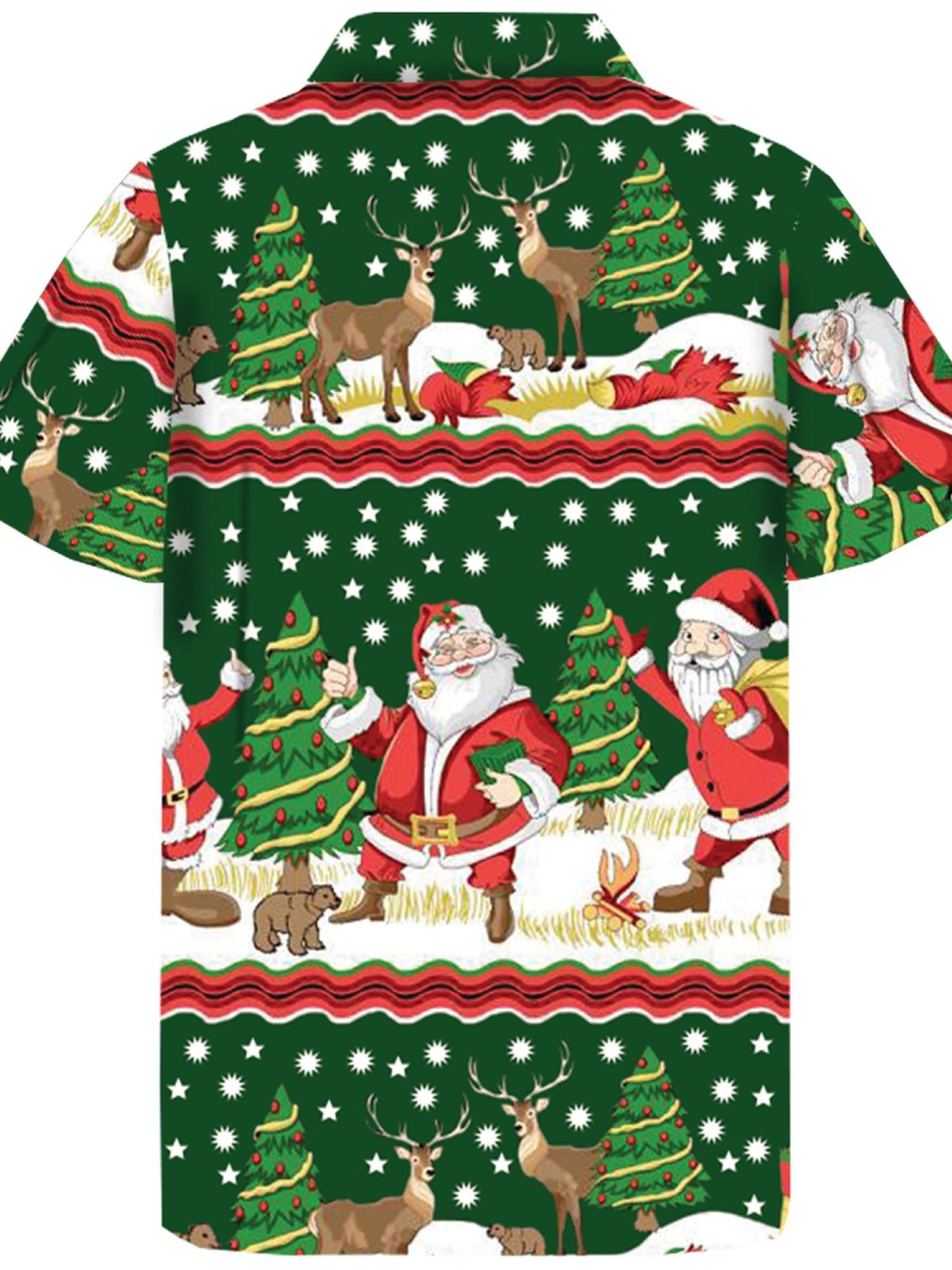 Regular fit Camicia 'Christmas Border Print' di King Kameha in verde