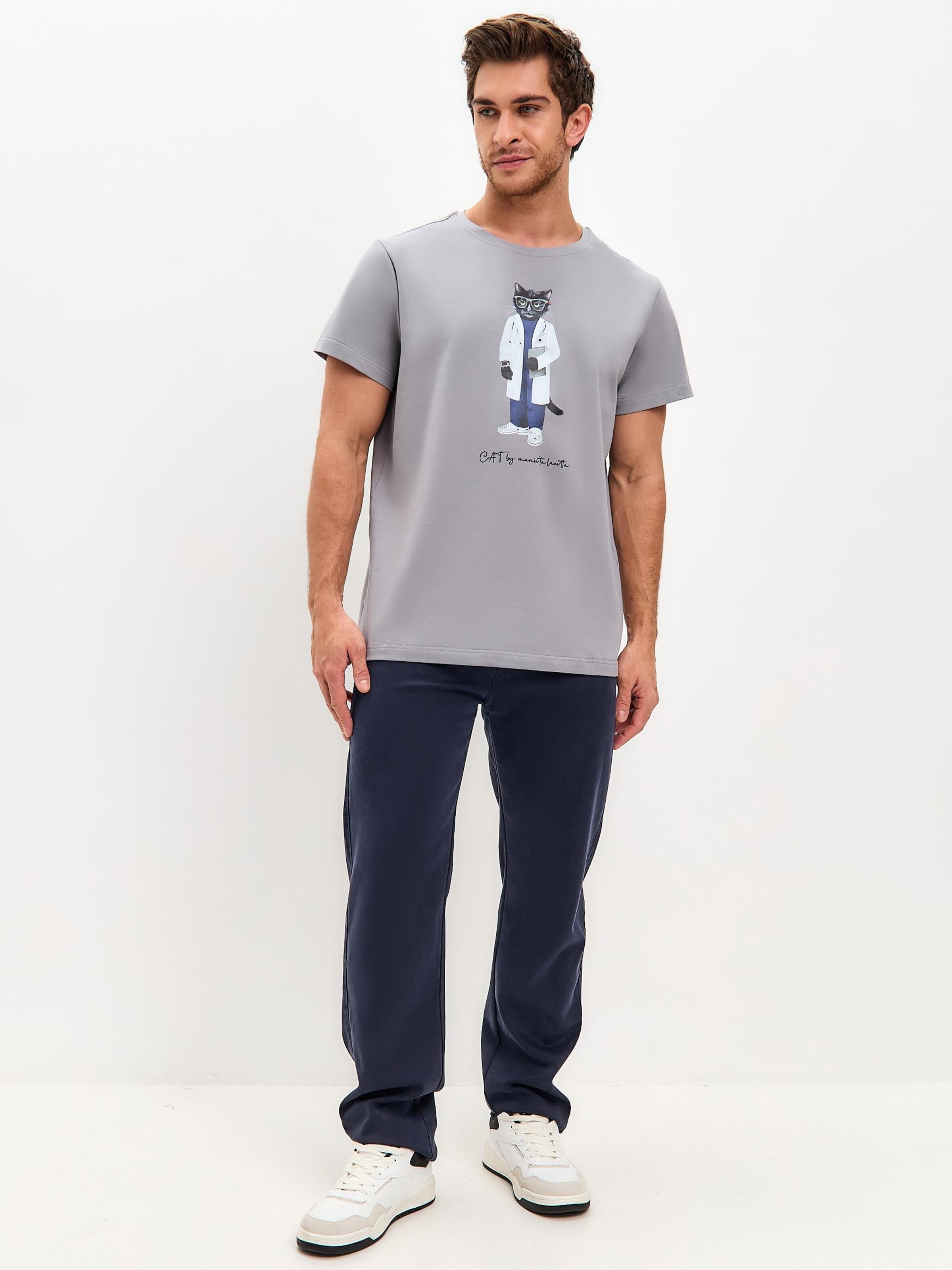 Cat e Lolette - Camiseta 'Doctor Cat' en gris