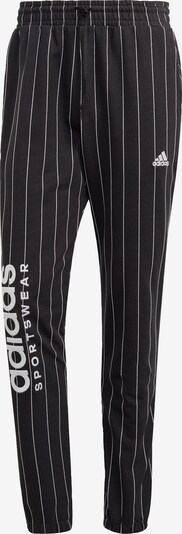 ADIDAS SPORTSWEAR Pantalon de sport 'Pinstripe Fleece' en noir / blanc, Vue avec produit