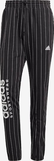 Sportinės kelnės 'Pinstripe Fleece' iš ADIDAS SPORTSWEAR, spalva – juoda / balta, Prekių apžvalga