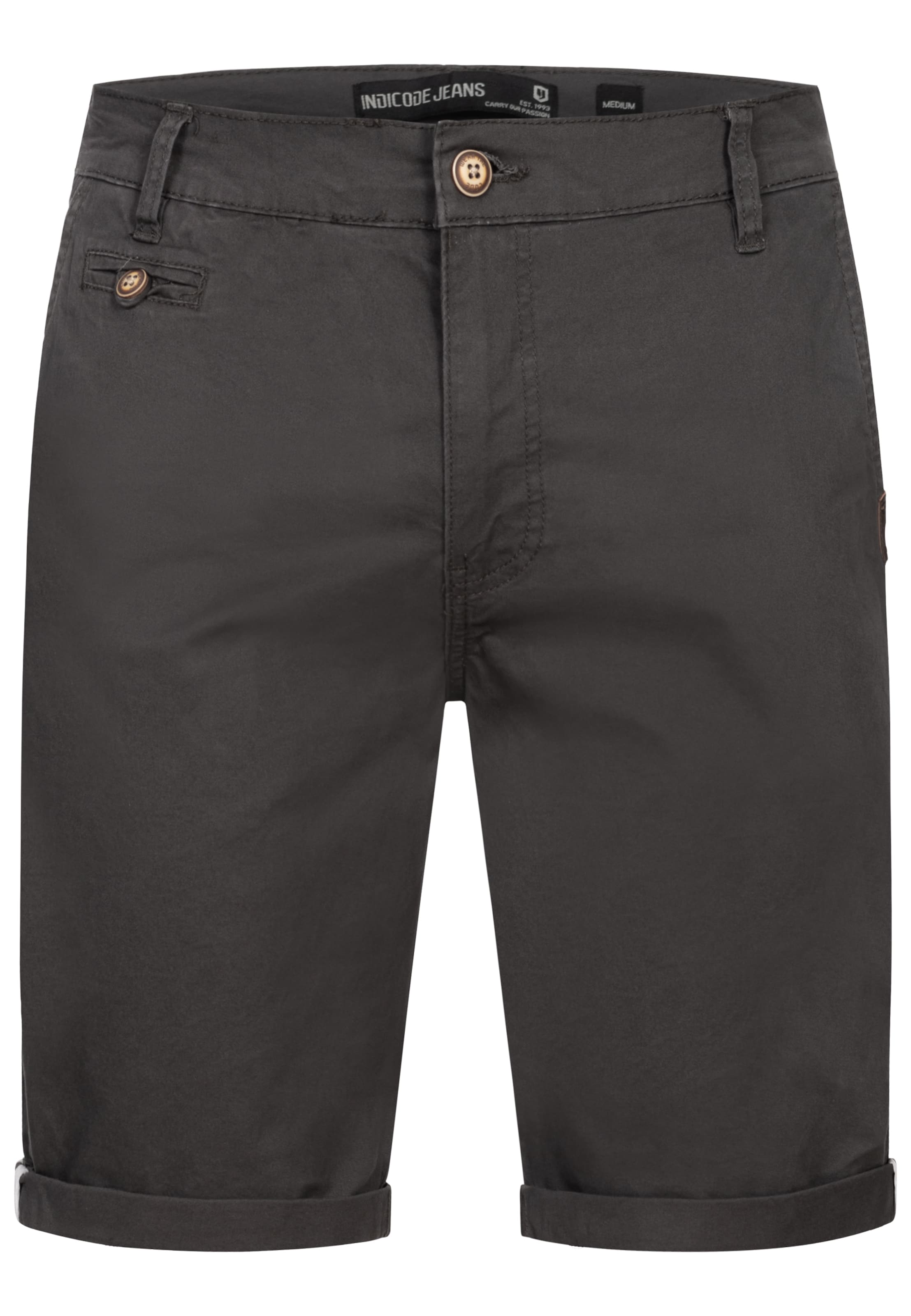 INDICODE JEANS Shorts 'Creel' in Grau: Vorderseite