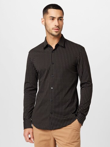 BOSS Black Regular fit Button Up Shirt 'Roan' in Black: front