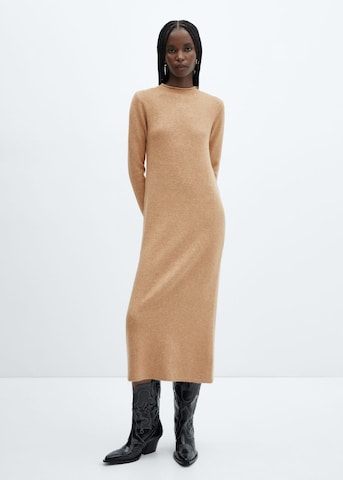 MANGO Knitted dress 'SEEDS' in Brown