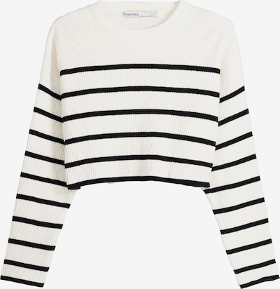 Bershka Pullover in creme / schwarz, Produktansicht