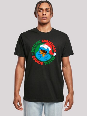 F4NT4STIC Shirt 'Official Christmas Cookie Tester' in Schwarz: Vorderseite