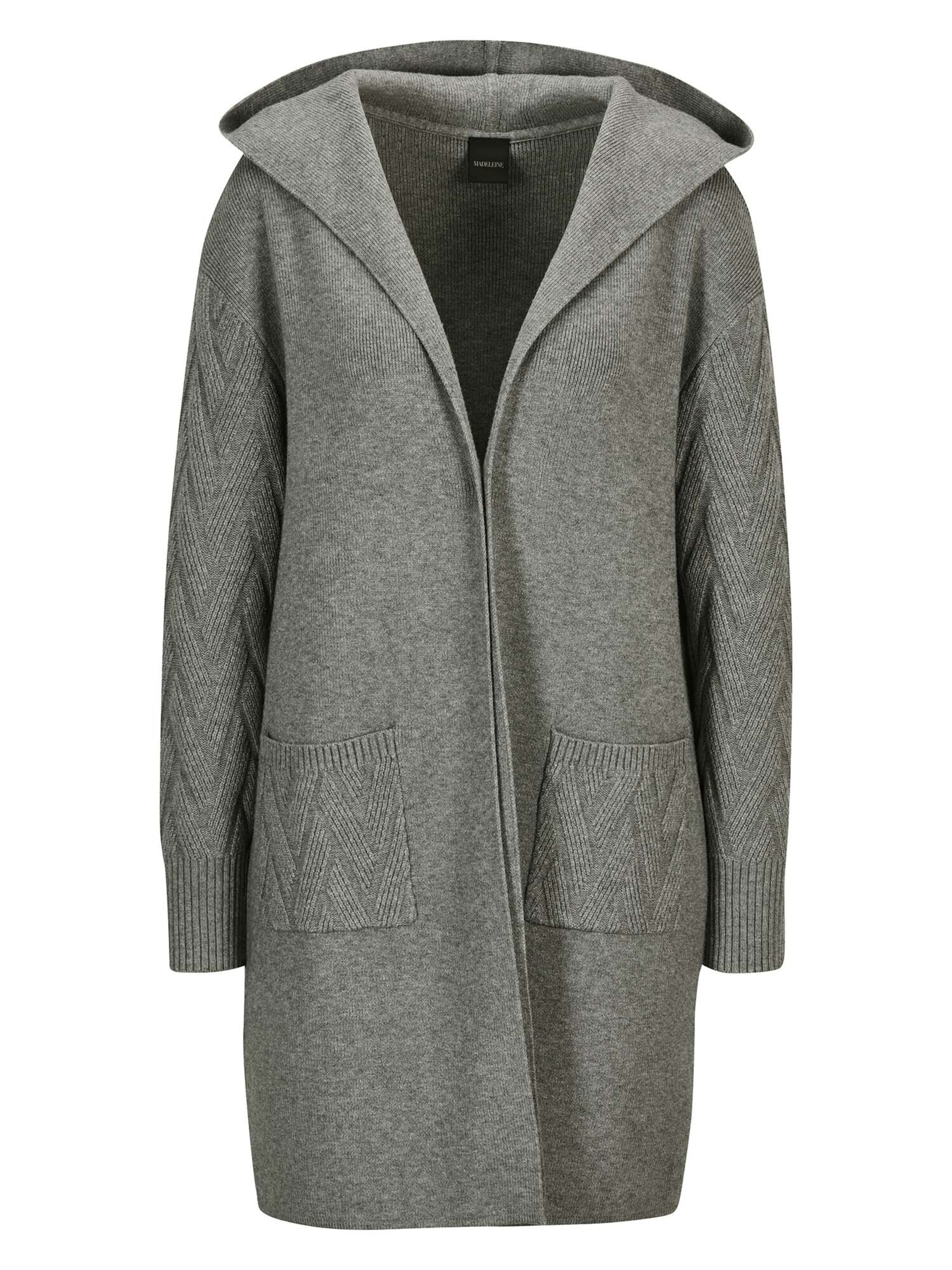 MADELEINE Strickjacke in Grau: Vorderseite