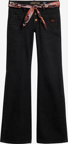 Superdry Flared Jeans in Black: front