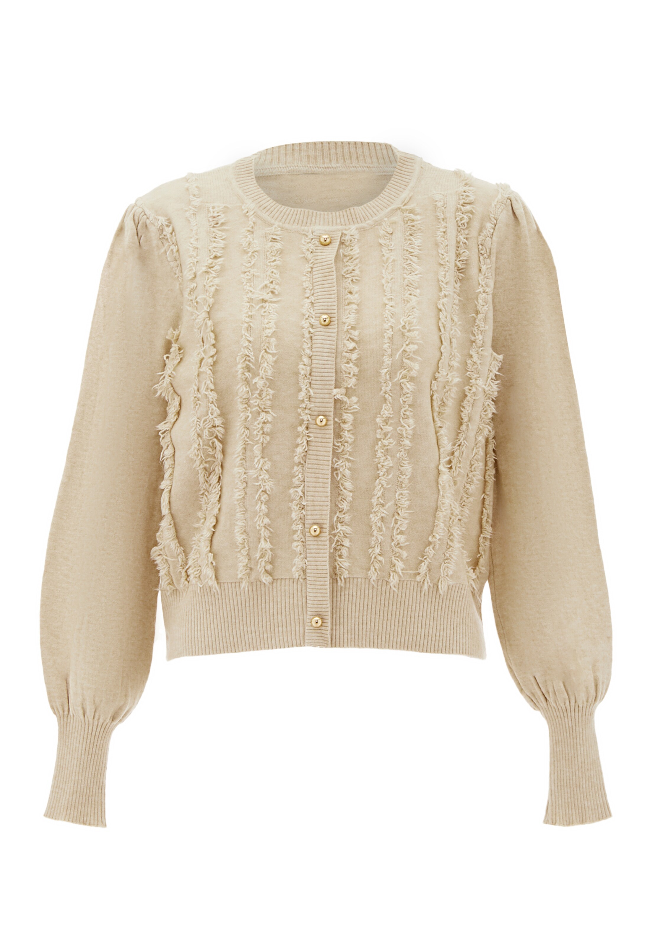 NAEMI - Casaco de malha em bege: frente